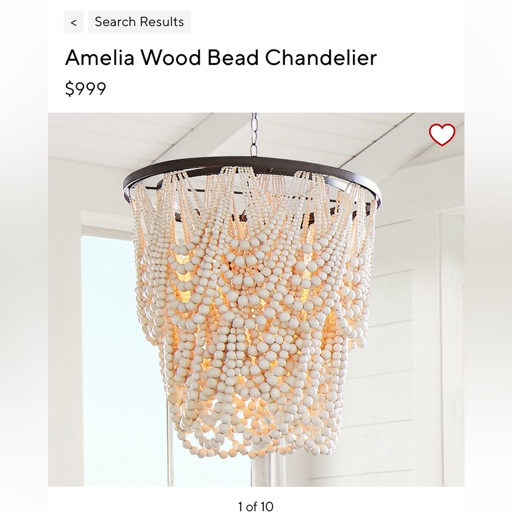 Beautiful wooden bead chandelier